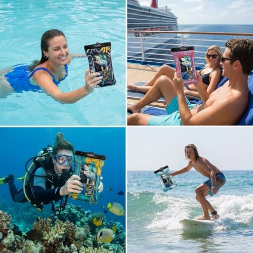 Salt Life Floating Waterproof Phone Case– IPX8 100% Waterproof Phone Case that Floats in Water, Universal Phone Dry Bag with Touchscreen Clear Window, Secure Seal Closure & Lanyard (White) - color: White