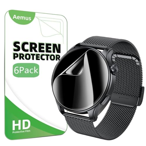 Screen Protector Compatible for Boquaw/Kimeag S67 Smart Watch 1.43" (6 Pack) Clear TPU Soft Protective Film Compatible for Basznrty S61 Smart Watch