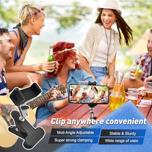 ROCKFREE Clip Phone Hoder for Desk,Heavy-Duty Clamp,360ยฐUniversal Metal Arm