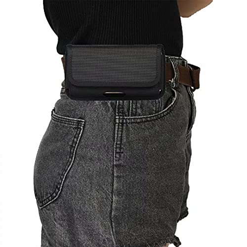 Holster for Samsung Galaxy S26+ S25+ S24 S23 FE Plus A15 A37 A36 A57 | Phone Belt Case for iPhone 17 16 15 Pro Max / Plus, Moto G Stylus 5G, Pixel 10 Pro XL, Horizontal Belt Holder with Clip Loop - size: Large