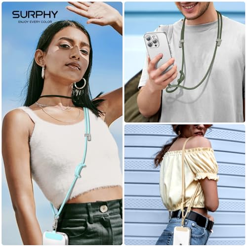 SURPHY Phone Lanyard Crossbody, Phone Strap Crossbody with 2 Tether Tabs - color: Limpet Shell