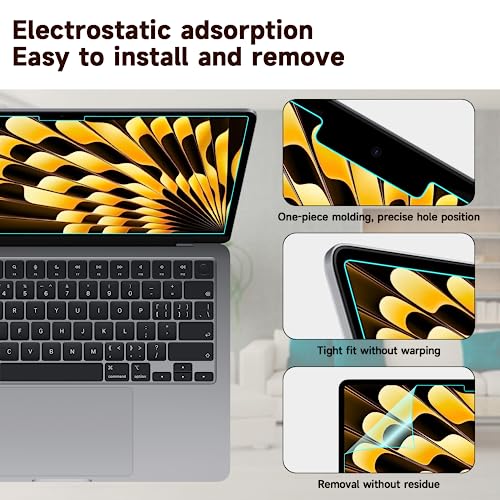 2 Pack Anti Blue Light Screen Protector Compatible with MacBook Air 15 Inch(2023-2026, M2/M3/M4/M5), Eye Protection Matte Anti Glare Screen Protector for 15.3In Mac Air - size: MacBook Air 15 Inch