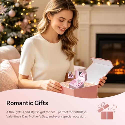 Clip On Earbuds with Detachable Butterfly Earrings & LED Makeup Mirror Case, Wireless Earbuds Bluetooth 6.0, Air Conduction Headphones, Lightweight for Travel Work Daily Use,Great Gift Choice - color: Blush Pink