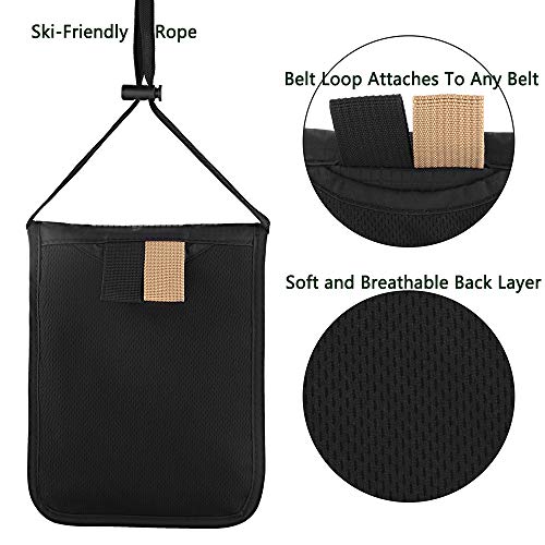 Travel Pouch Neck Wallet Family Passport Holder Organizer Case with RFID Blocking - color: Black