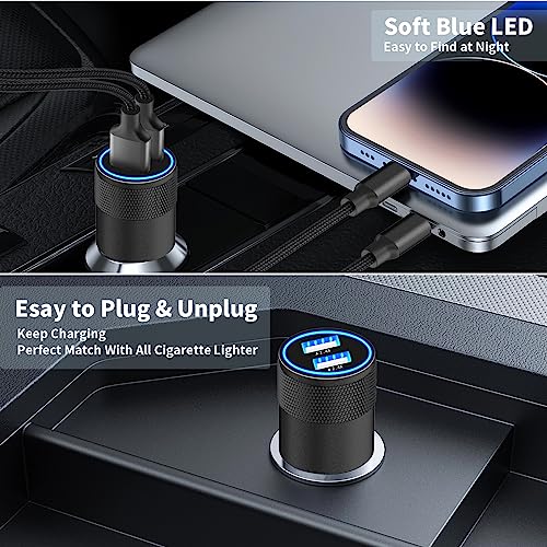 Apple MFi Certified iPhone Car Charger Fast Charging 4.8A Car Phone Charger - color: Ebony Black