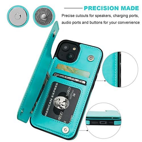 ONETOP for iPhone 14 Wallet Case with Credit Card Holder,LightBlue - color: Light Blue