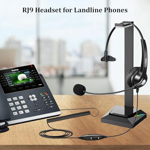Callez Mono RJ9 Phone Headset with Noise Cancelling Mic for Avaya 1608 1616 - color: Black