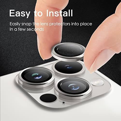 JETech Camera Lens Protector for iPhone 14 Pro/14 Pro Max, Silver, 1 Set - color: Silver