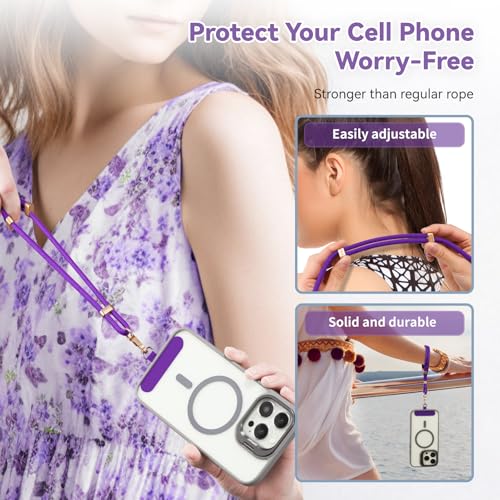 VVAAGG Cell Phone Lanyard for iPhone Crossbody Phone Strap - color: Dkpurple
