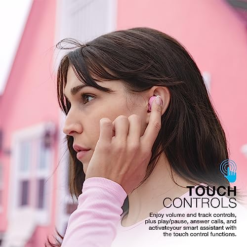 JLab Go Air Pop True Wireless Earbuds, in Ear Headphones, Bluetooth Earphones, Ear Buds with 32H Playtime, Bluetooth Earbuds with Microphone, USB Charging Case, Dual Connect, EQ3 Sound, Pink - color: Pink