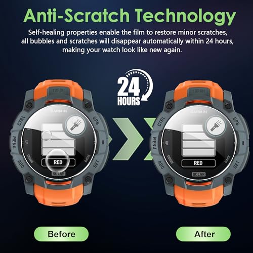 Compatible for Garmin Instinct 3 50mm screen protector, Anti-Scratch Soft TPU film,HD clear film,(not glass) 5 pack - size: Instinct 3-50mm