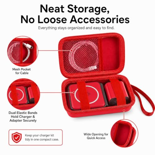 ANKHOH Travel Case for Iseyyox/for RTOPS/for QUZUDN 3 in 1 Wireless Charger - color: Red