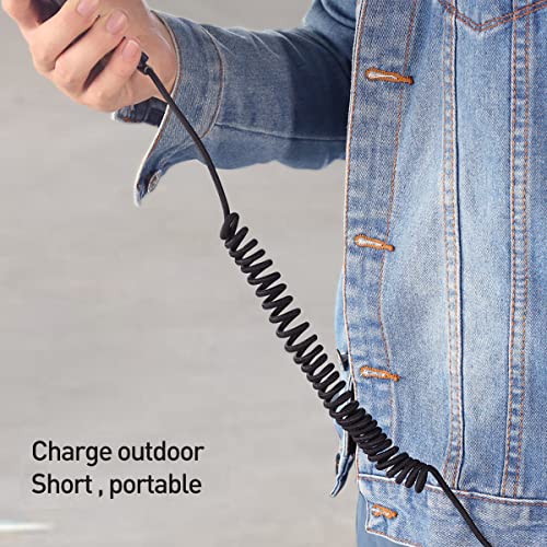AICase 90 Degree Coiled Charging Cable,Right Angle Design Gaming LED Cord 6ft/1.8m Elastic Nylon Cable,Charge and Sync for Phone XS/XS Max/XR/Phone X/8/8 Plus/7/7 Plus, Pad Pro Air 2 and More - size: Coiled 6ft