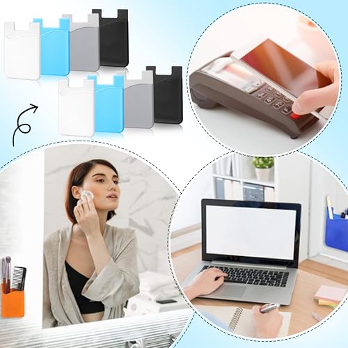 Frienda 24 Pcs Phone Card Holder Adhesive Silicone Wallet, Modern Color - color: Modern Colors