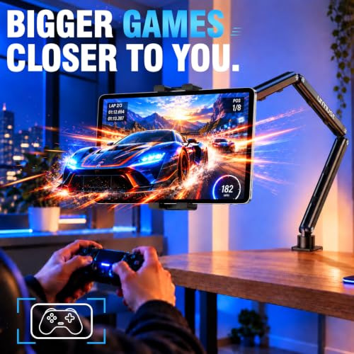 Urmust Portable Monitor Stand 15.6", iPad Stand for Desk - size: 3 Arm Pro-Up to 18.5" Black