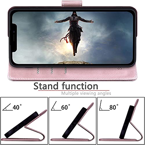 SUANPOT for iPhone 13 6.1 inch 5G with RFID Blocking Wallet case Credit Card Holder,Flip Book PU Leather Phone case Shockproof Cover Cellphone Women Men for Apple 13 case Wallet Rose Gold - color: Rose Gold
