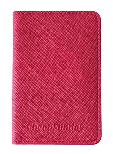 ID Card Holder for Back of Phone Leather Phone Wallet Stick On with Stand Flip Waterproof Leather Adhesive Wallet for Most Cellphones (Hot Pink) - color: Hot Pink