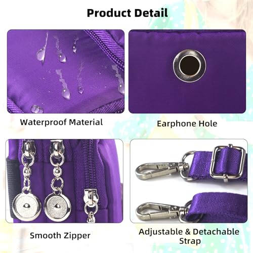 JANKS Small Crossbody Bags for Women Mini Cell Phone Purses Handbag Shoulder Bag - color: 010 Purple