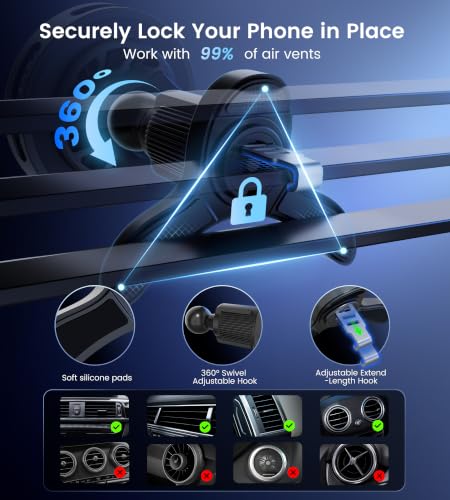 avedio links 25W Certified for Mag Safe Car Mount Charger,Car Vent Charger