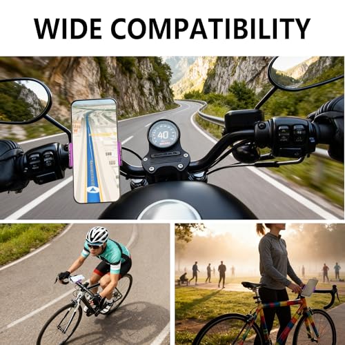 Bike Handlebar Mounts for 4.5-7.4 Phones (Purple) - color: Purple