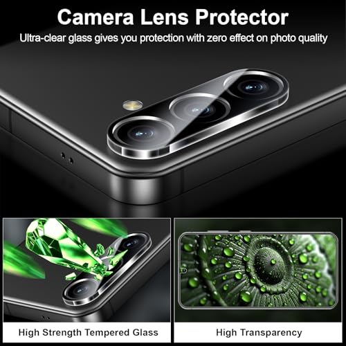 Esanik [2+2 Pack Privacy Screen Protector for Samsung Galaxy S25 Plus 6.7'' Anti Spy PET Film(NOT Glass) with Easy Installation Frame + Camera Lens Protector Fingerprint ID Compatible