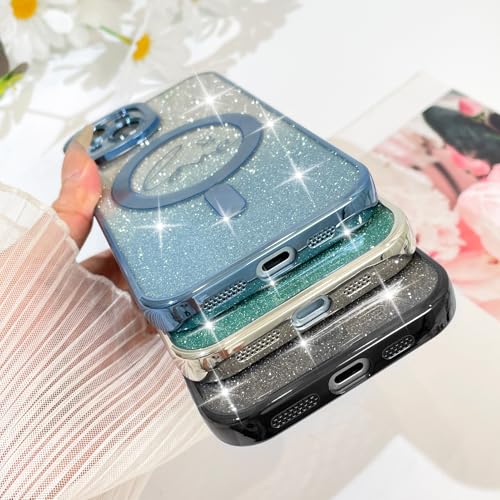 Fiyart Magnetic for iPhone 15 Plus Case Glitter Women Girls 6.7"-Blue - color: Blue, size: iPhone 15 Plus