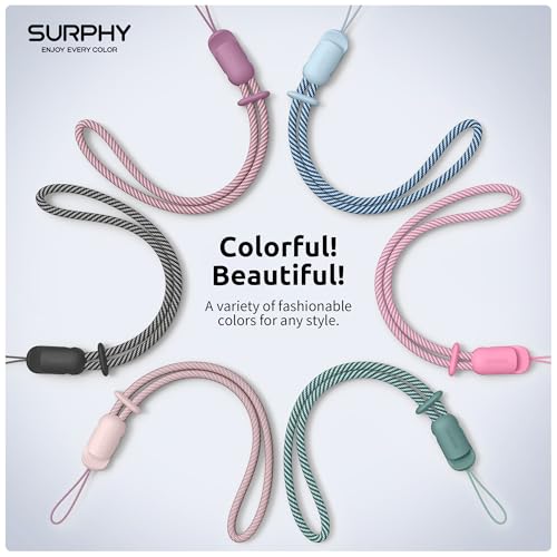 SURPHY 3 Pack Phone Wrist Strap, Phone Lanyard with Cellphone Tether Tab - color: Black & Green & Lilac Purple