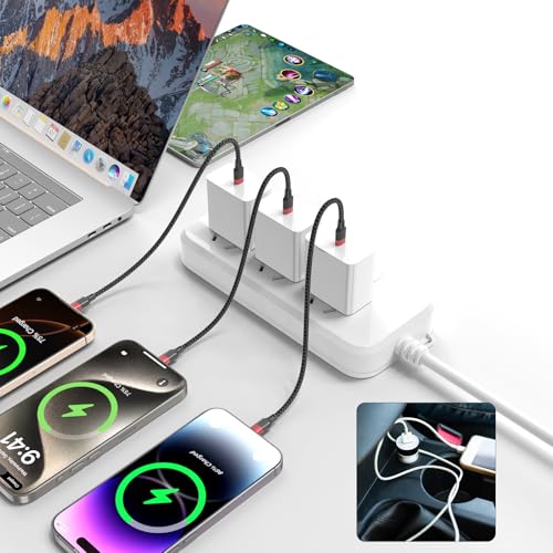 Bkduice 6 Inch USB C to Lightning Cable Short, 3 Pack MFi Certified Braided 0.5ft Type C to Lightning Cable Fast Charging for iPhone 14 13 12 11 Pro Max XR XS SE