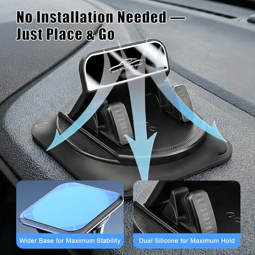 Car Dashboard Phone Holder, Anti-Slip Car Phone Holder 360 Degree Rotation