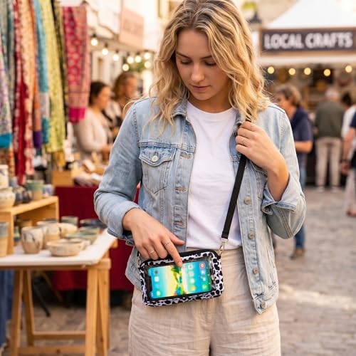 DQL Lightweight Women's Crossbody Phone Pouch with Touchscreen-Friendly Design, Interior Card Slot, Adjustable Strap, Small Crossbody Phone case Holder – Compact & Stylish Phone Wallet (Cow) - color: Cow
