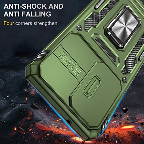 for Moto Edge Plus 2022 Case with Slide Camera Cover & Stand, Olive Green - color: ZS Olive Green, size: Moto Edge Plus (2022)
