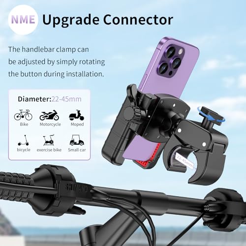Bike Phone Holder, Handlebar Mount for Motorcycle, Scooter, Mountain, Ebike