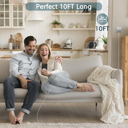 10FT Magnetic Wireless Charger,15W Fast Apple Mag-Safe Charger Wireless Pad - color: White, size: 10FT