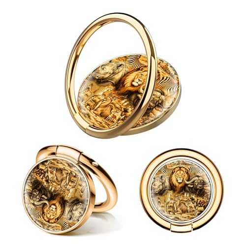 Cell Phone Ring Holder, Cute Phone Ring Grip Stand, 360°Rotation Funny Metal Kickstand Finger Grip Cute Wild Animals - color: Cute Wild Animals