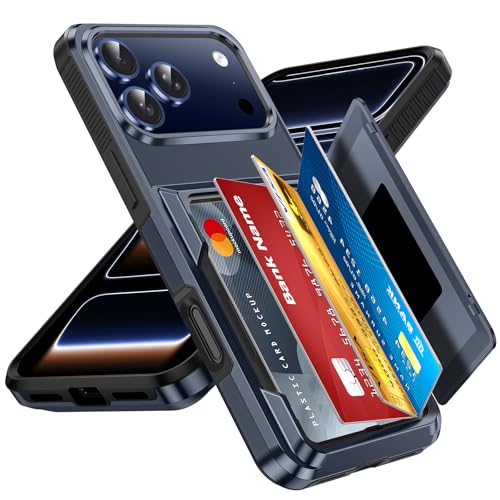 LeYi for iPhone-17-Pro Case Wallet: with Card Holder Blue i Phone iphone17 17pro Cover iPone iohone Protective Funda para Military Grade Heavy Duty Men Phone17 iphone17pro Procase, Navy Blue - color: Blue, size: iPhone 17 Pro 6.3''