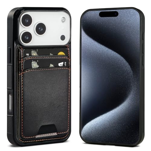 for iPhone 17 Pro Max MagSafe Wallet Case, Magnetic Detachable Leather Wallet with Card Holder & Kickstand, Slim Protective Phone Case Compatibility with iPhone 17 Pro Max. Black - color: Black