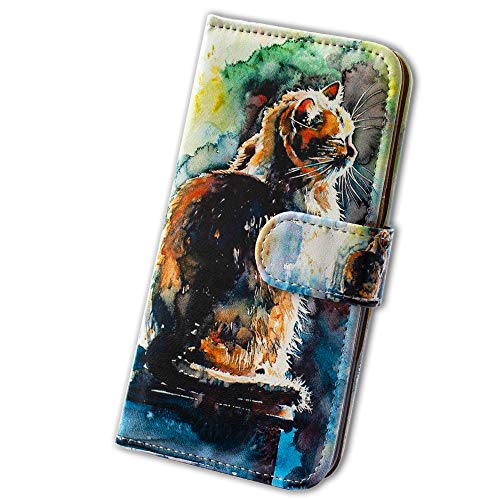 Bcov Case for Galaxy A54, Cute Cat Painting Leather Flip Phone Case Wallet Cover with Card Slot Holder Kickstand for Samsung Galaxy A54 5G - color: Cute Cat Painting