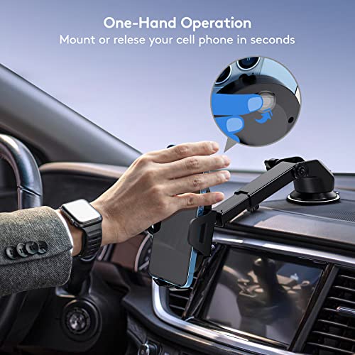 Universal Car Phone Holder Adjustable Phone Mount for Windshield - color: black