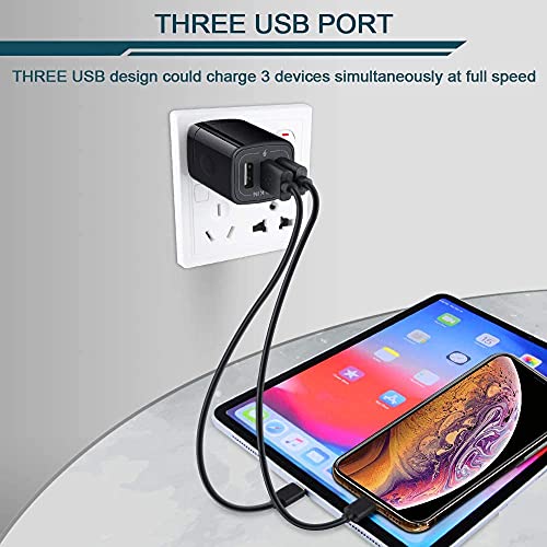AILKIN 3 USB Wall Charger, Triple Charging Adapter, Fast Charging Block - color: Black-2
