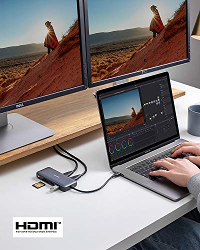 Anker Laptop Docking Station Dual Monitor, 8-in-1 USB C Hub with 4K HDMI