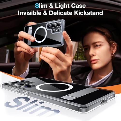 for Samsung Galaxy S25 Ultra Case with MagSafe - color: Clear, size: Galaxy S25 Ultra with Stand