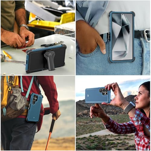 M MYBAT PRO for Samsung Galaxy S25 Ultra Case with 360° Rotating Stand - color: Blue, size: Samsung Galaxy S25 Ultra