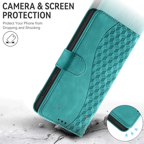 Flip Wallet Case for iPhone 11 PU Leather Turquoise | RFID Blocking, 3 Card Slots & 1 Cash Pocket, Magnetic Closure, Kickstand Function, Leather Flip Case for iPhone 11 - color: Turquoise