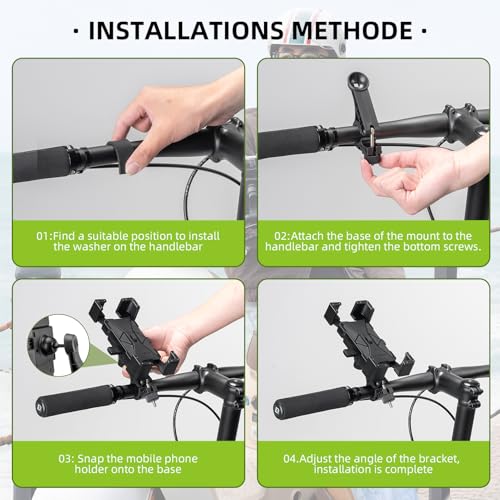 ROCKBROS Bike Phone Holder,Motorcycle Phone Mount,Anti-Shake,4.7-7" - color: Black