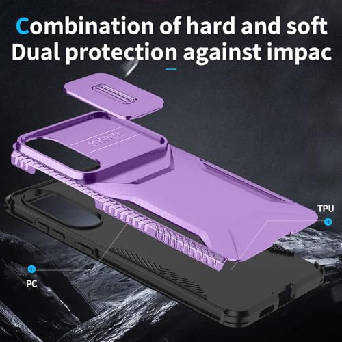 Asuwish Phone Case for Samsung Galaxy S25 Edge 5G with Screen Protector and Slide Camera Cover Rugged Hybrid Shockproof Protective Cell Accessories S25Edge 25S S 25 25Edge 6.66 2025 Women Men Purple - color: Purple