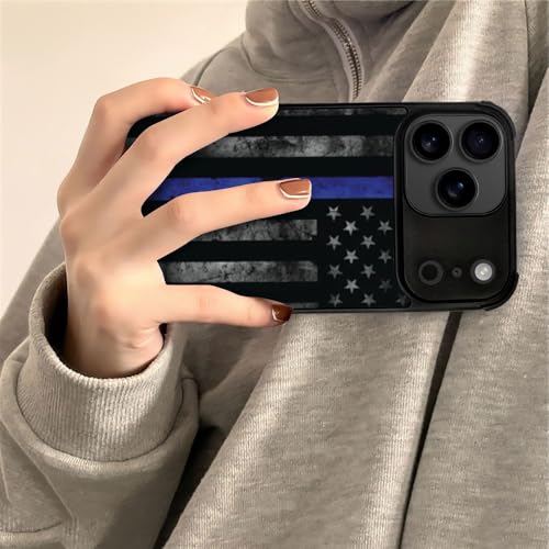 DJSOK Case for iPhone 17 Pro Max,Compatible with MagSafe,Anti-Scratch Shockproof Case,American Police Flag - color: American police flag, size: IPhone 17 Pro Max
