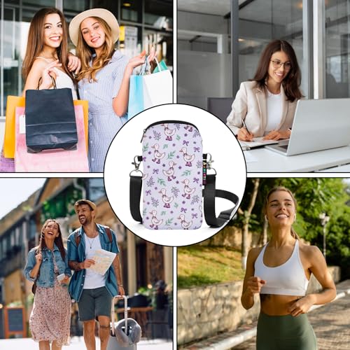 Lanyard Phone Holder Pouch, Phone Bag with Pocket for iPhone & Samsung - color: Blueberry