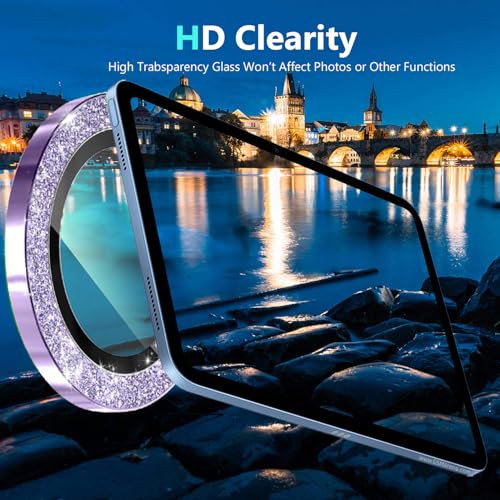 Zeking 2 Set for iPad Air 11 2026 Camera Lens Protector - color: Glitter Purple