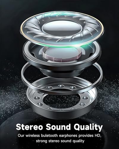 Wireless Earbuds Bluetooth Headphones 96H Playtime LED Display Waterproof