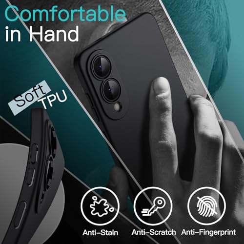 JETech Slim Case for Samsung Galaxy S25 Edge, Black | Camera Lens Protection, Soft TPU Design, Matte Finish, Shockproof Protection - color: Black, size: Galaxy S25 Edge